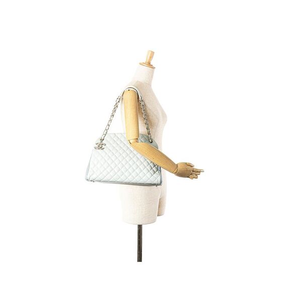 Pre Loved Chanel Large Tricolor Caviar Just Mademoiselle Bowling Bag Women Blue - Picture 8 of 8